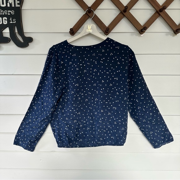 MADEWELL Navy Heart Faux Wrap Silk Top - Picture 8 of 9